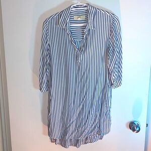 Thread & Supply Blue and White Striped Button-Down Dress